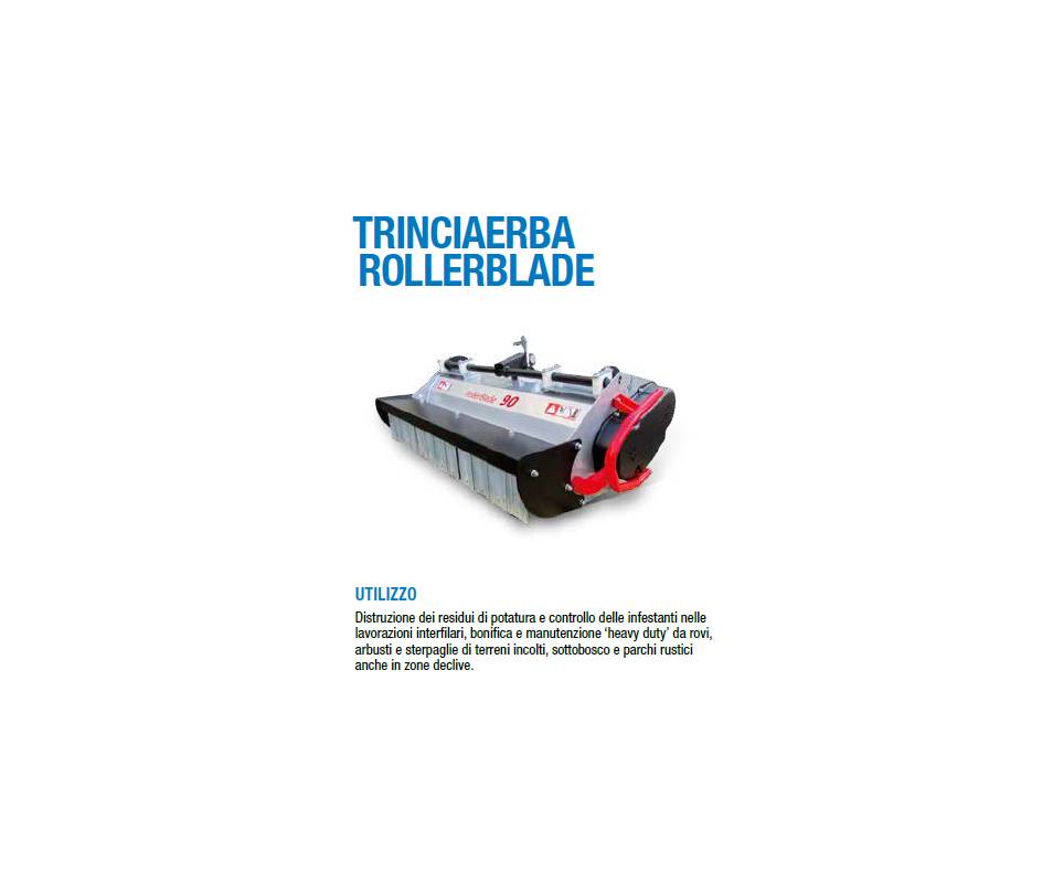Trinciaerba Rollerblade cm 90 a coltelli mobili - Potenza minima richiesta 10 cv 