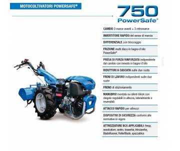 Motocoltivatore BCS 750 KD440 11 HP Diesel avv. manuale BCS